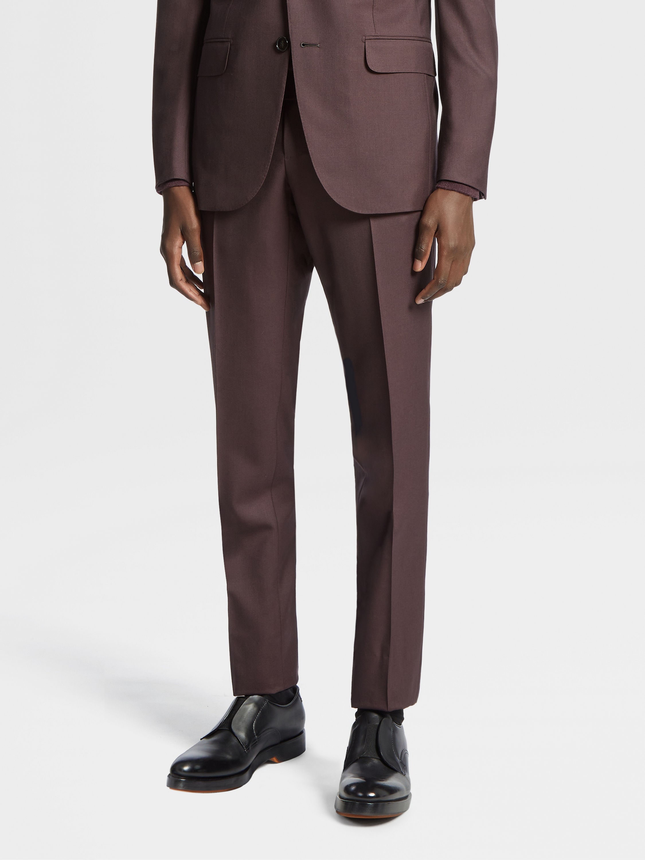 DARK BURGUNDY OASI CASHMERE SUIT - 5