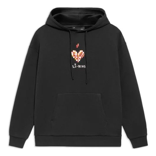 Li-Ning Sports Fashion Series Casual hooded Sports Pullover Couple Style Hoodie 'Black' AWDS593-2 - 1