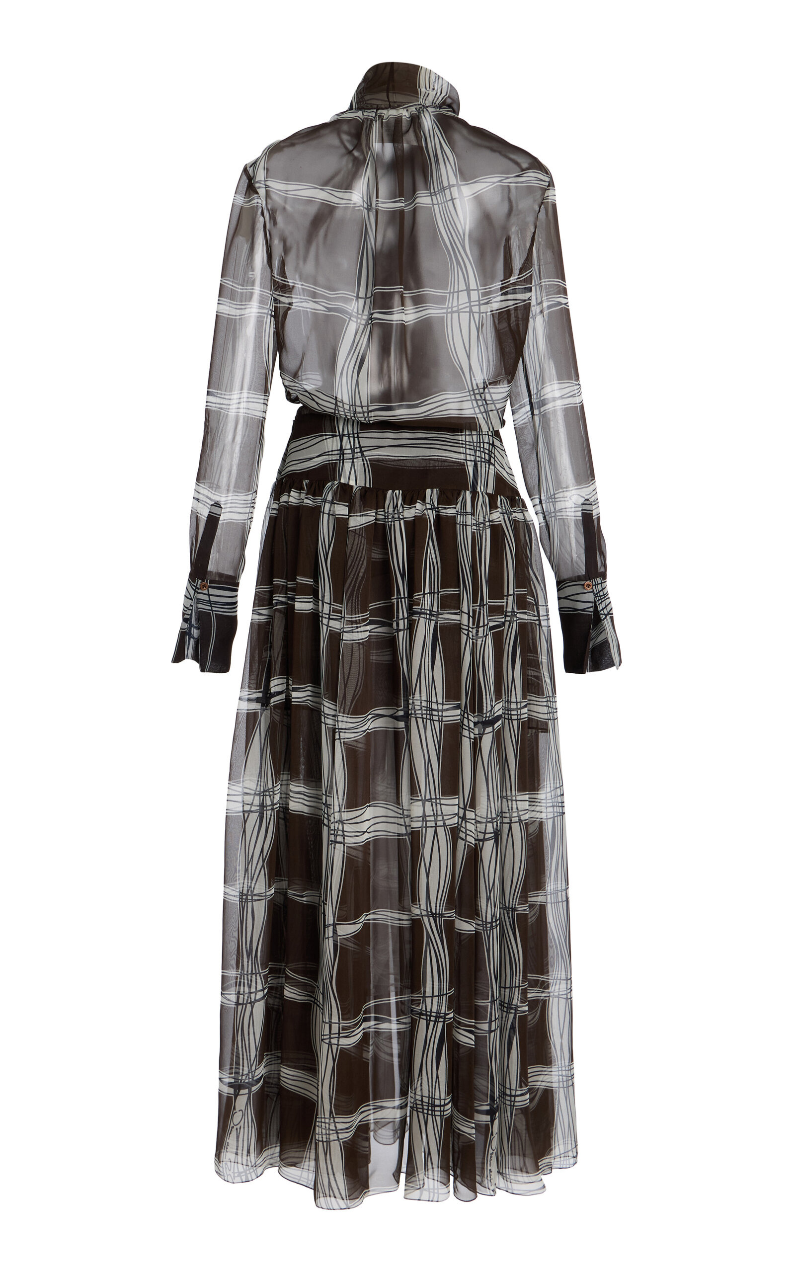 Silk Chiffon Maxi Shirt Dress multi - 5