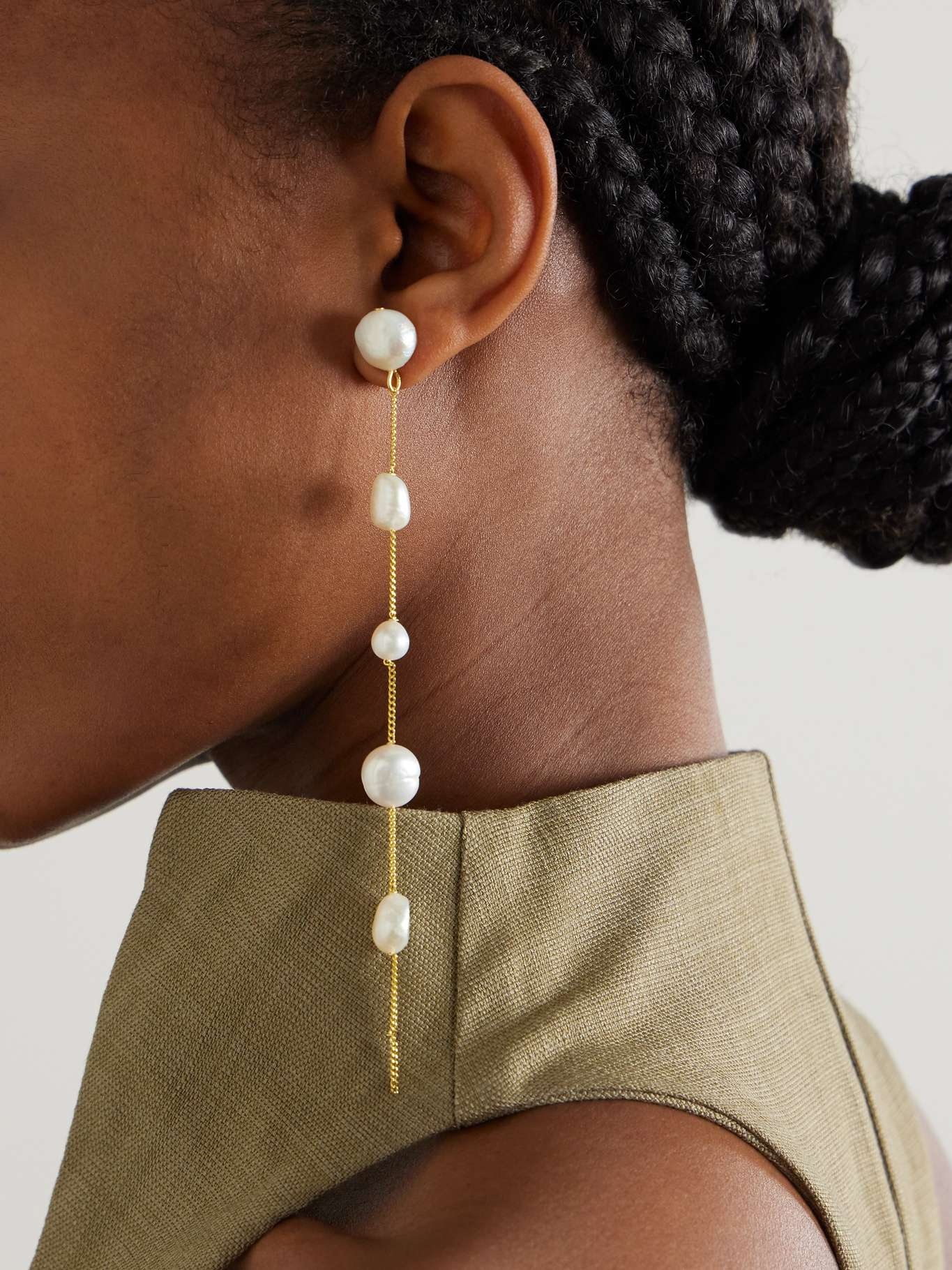 Atum gold-tone pearl earrings - 2