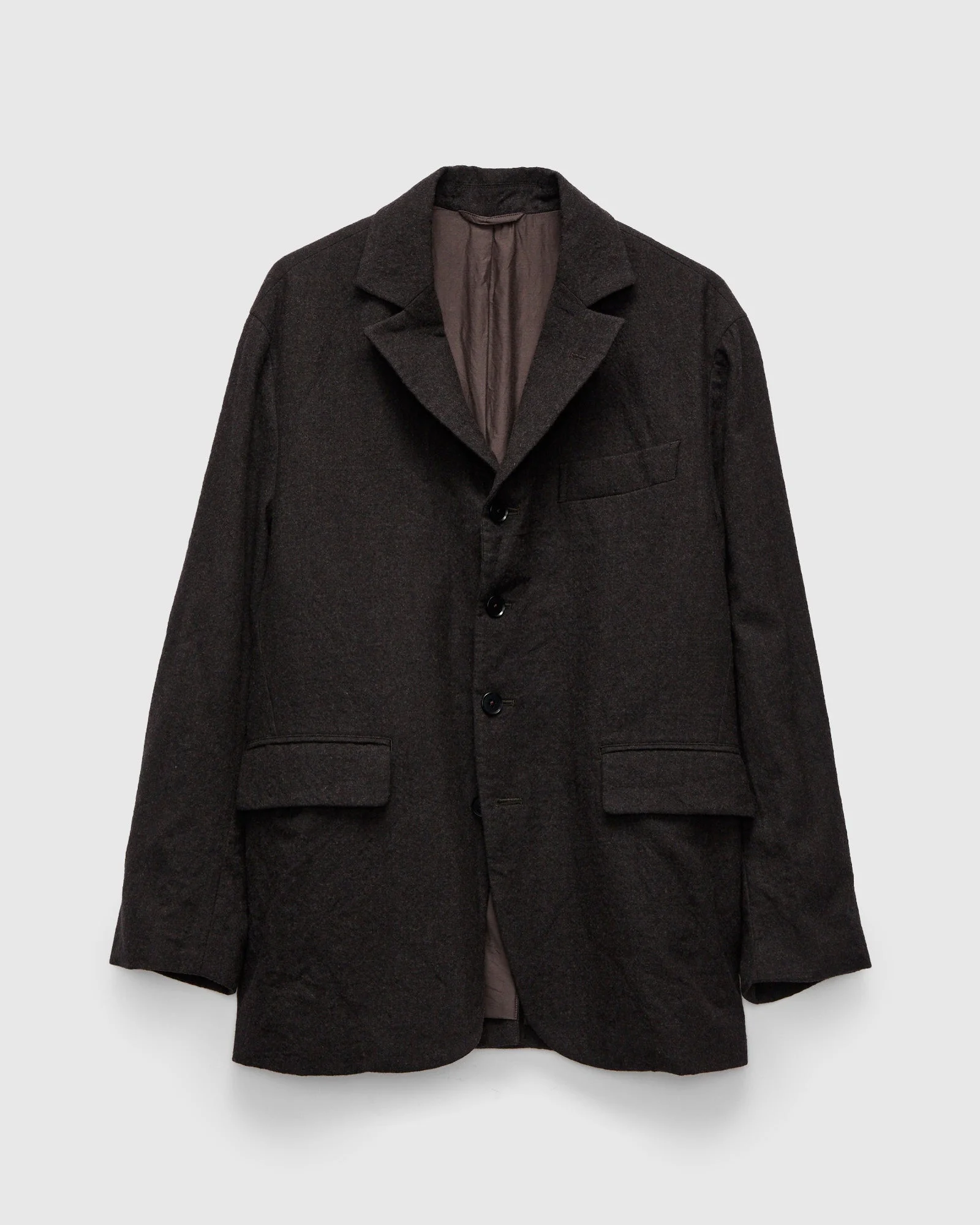 Wool Serge 4B Jacket in Top Brown - 1