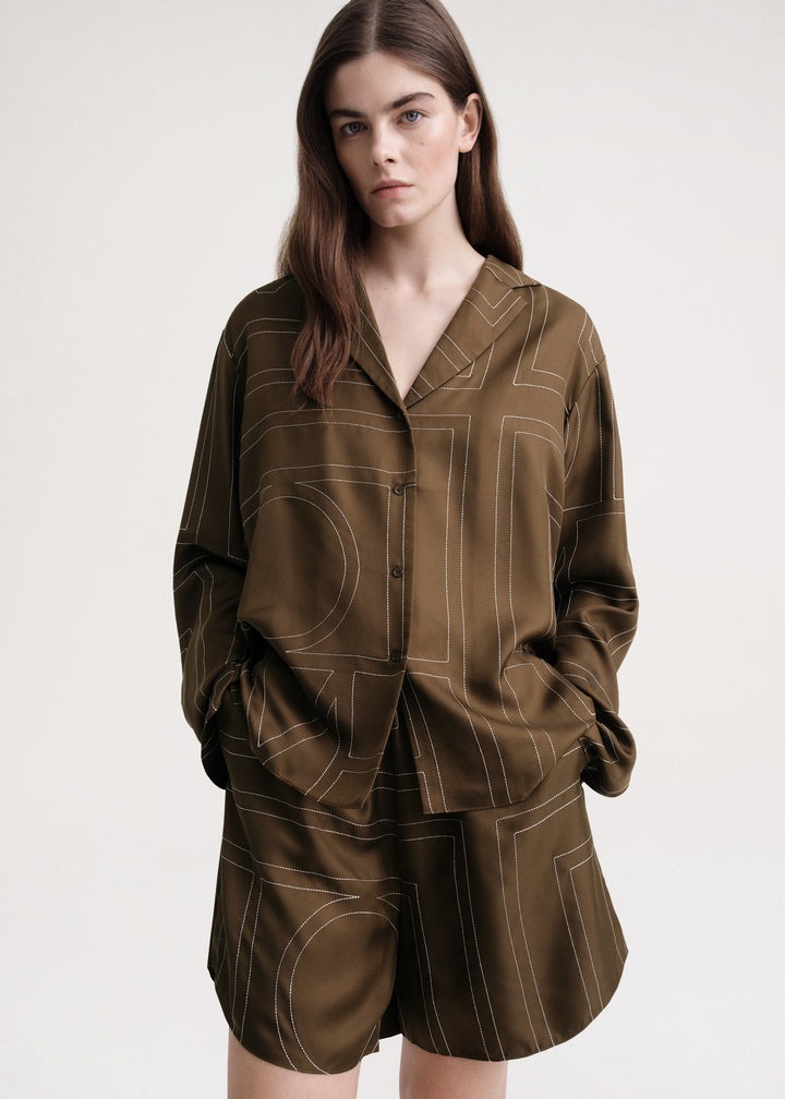 TOTEME Sanville Monogram Silk Shirt - Farfetch