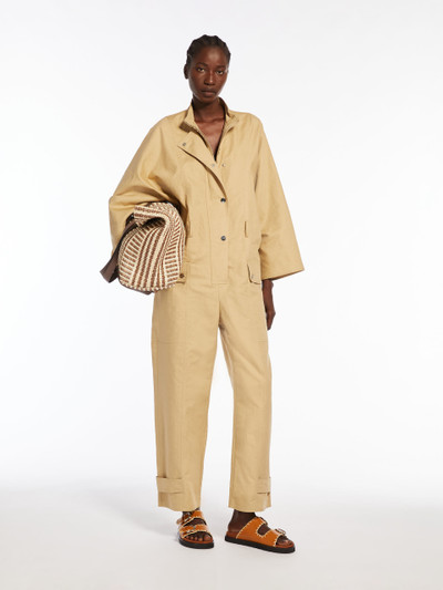 Max Mara FASTO Cotton and linen basketweave jumpsuit outlook