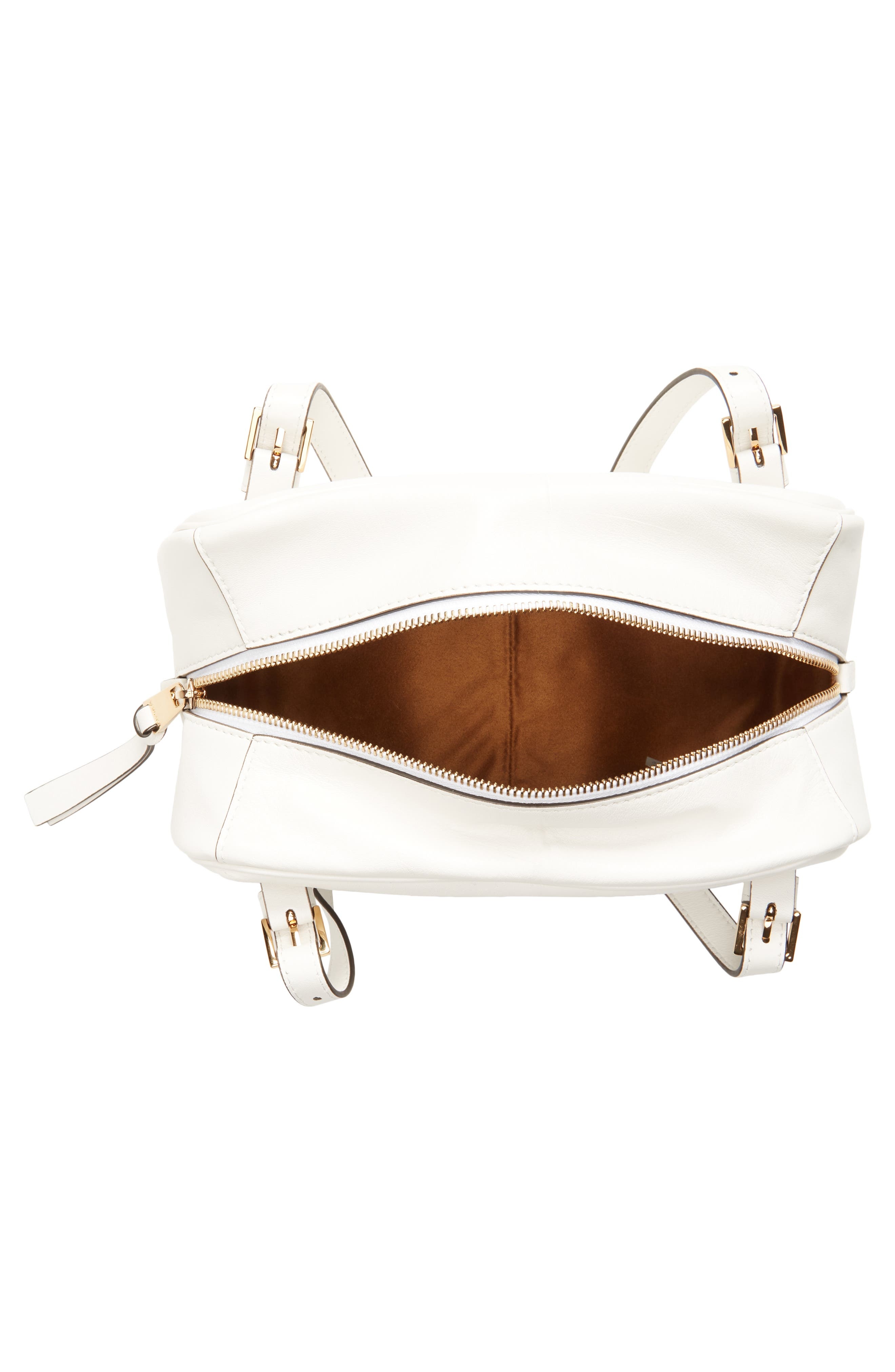 Versace Small Logo East/West Leather Shoulder Bag in Porcelain White Versace Gold at Nordstrom - 5