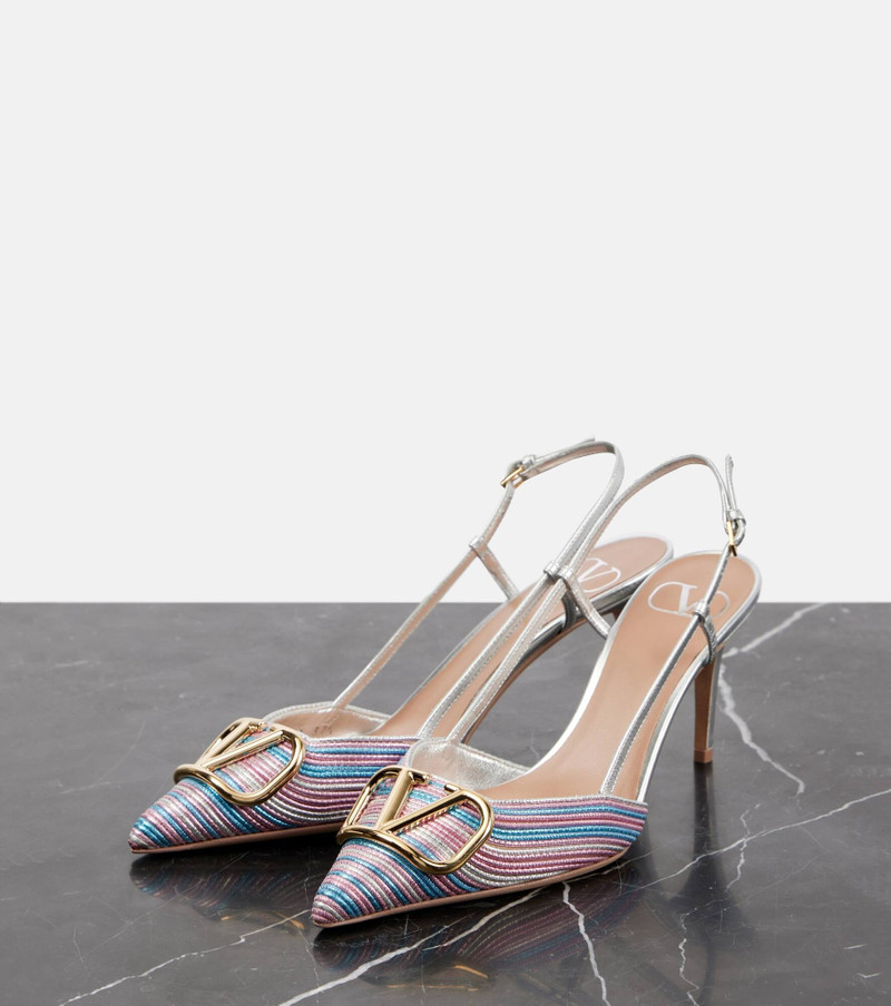 VLogo Signature 80 leather slingback pumps 4
