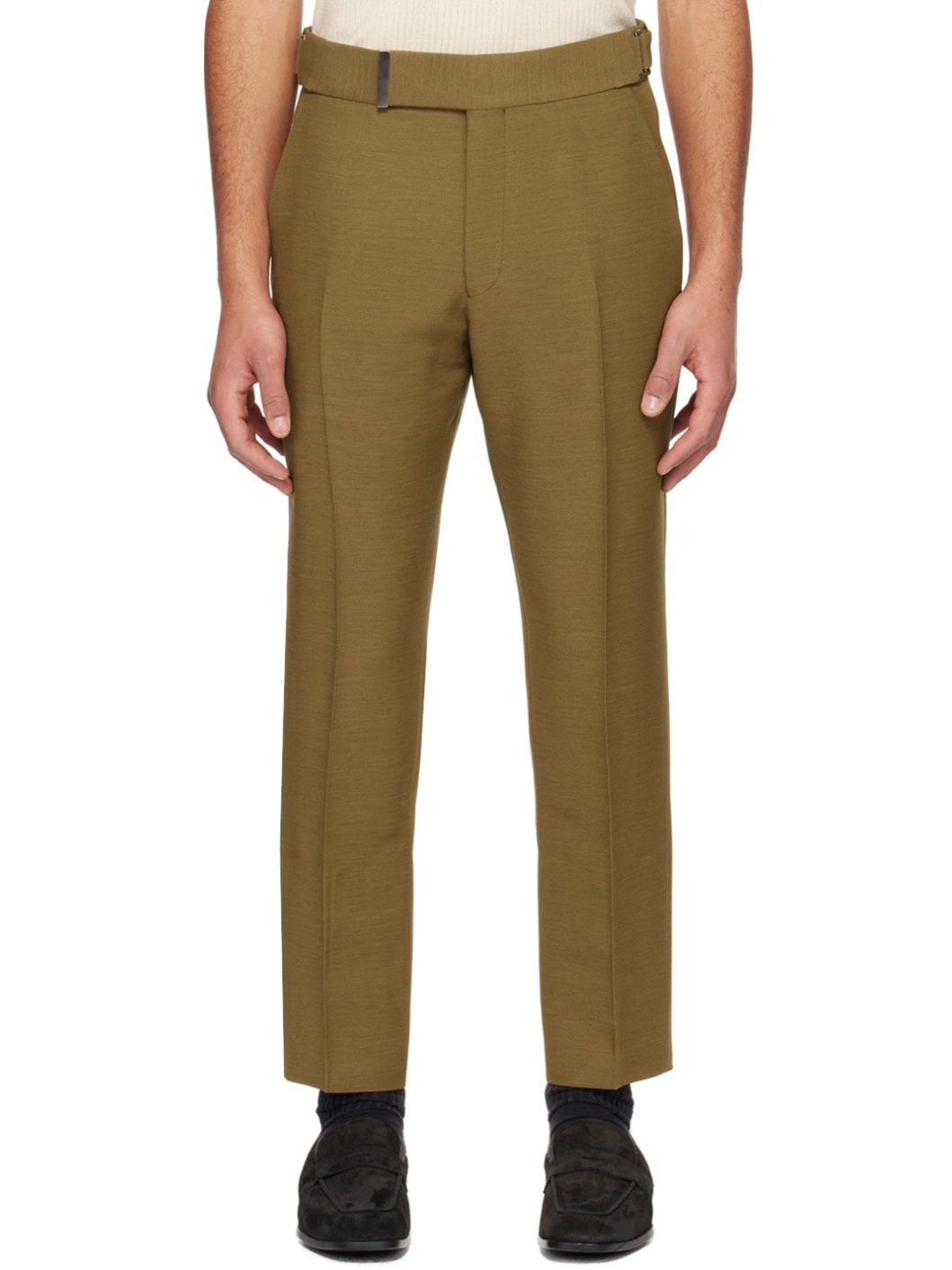 Khaki Belted Trousers - 1