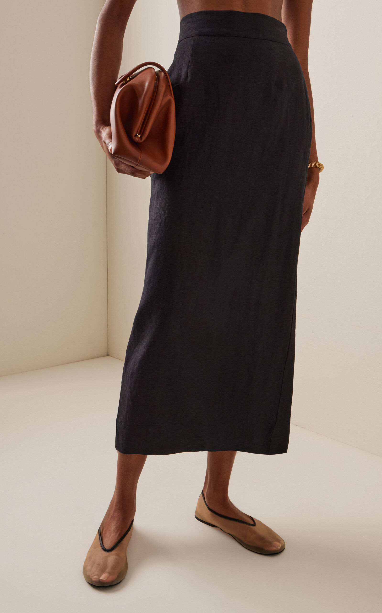 Exclusive Emma Linen Maxi Skirt black - 3