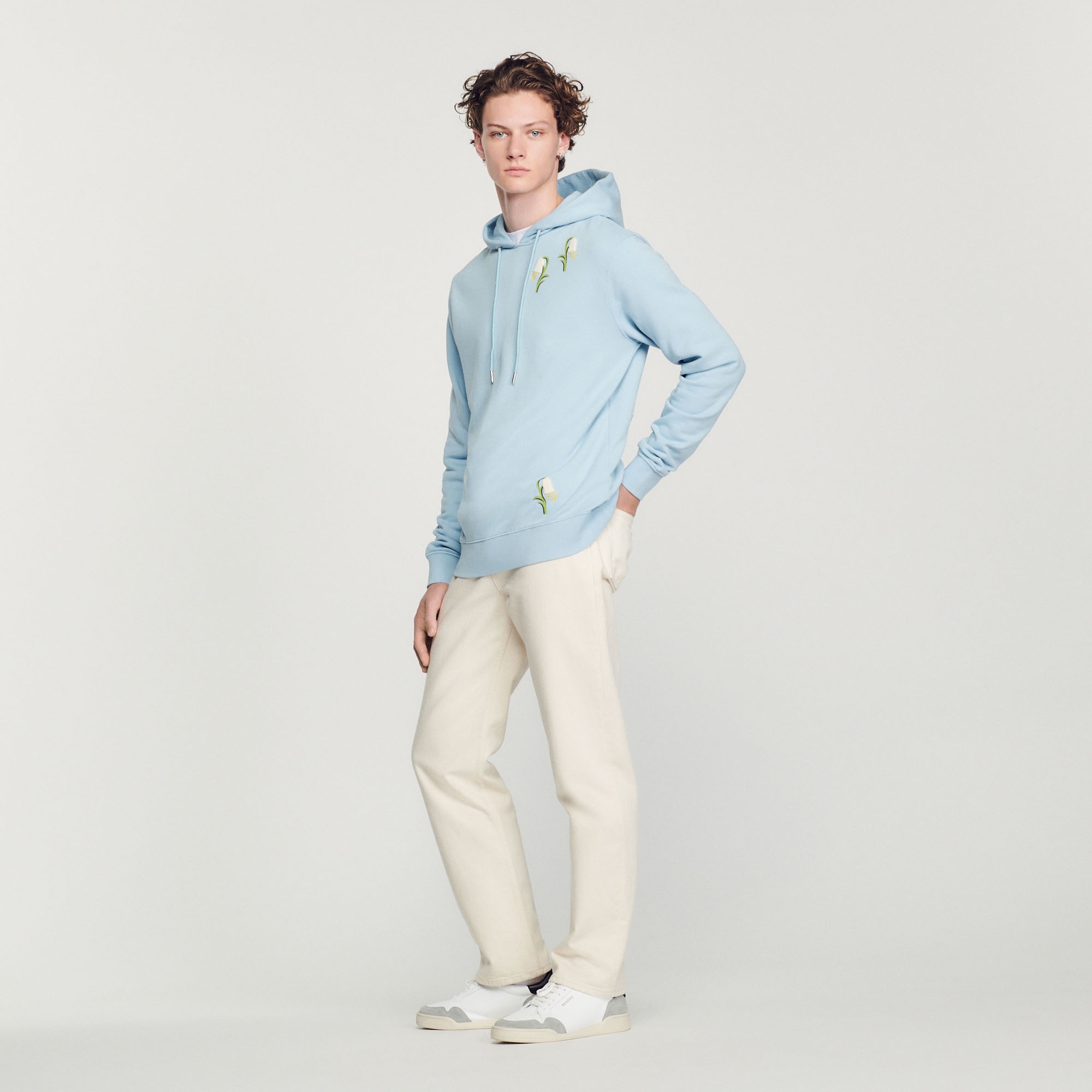 Embroidered lily of the valley hoodie - 2