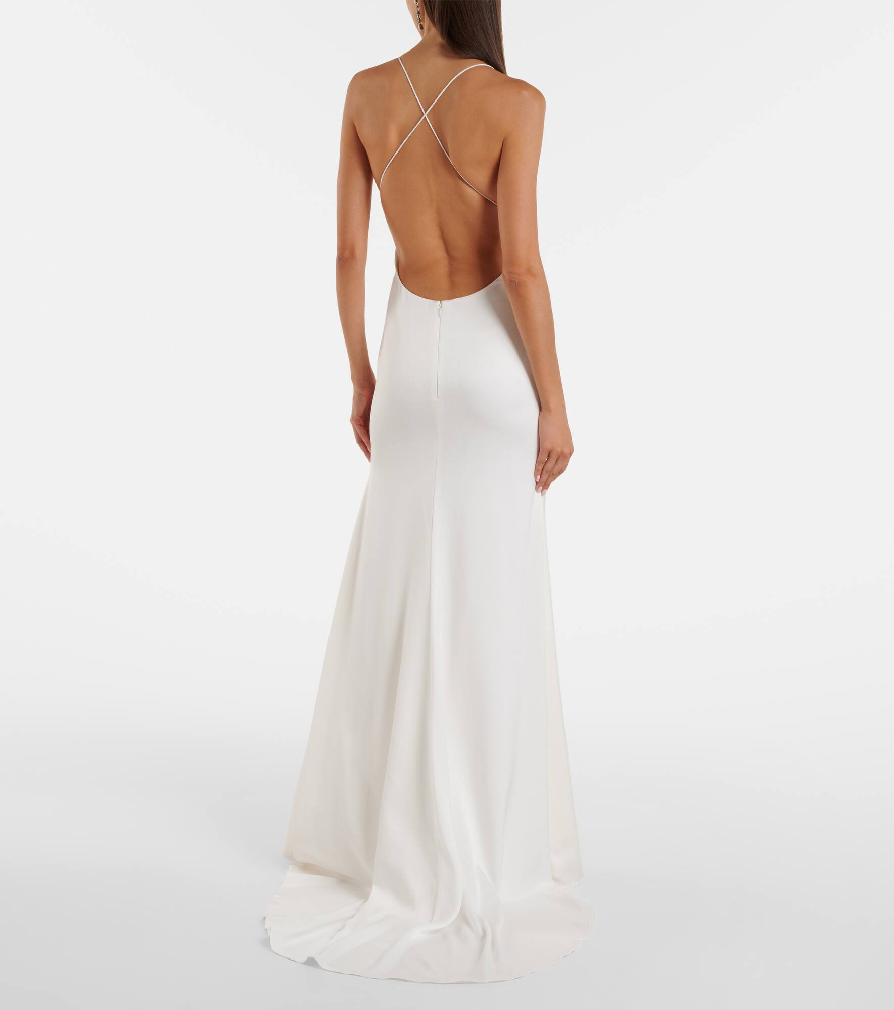 Open-back satin crêpe gown - 3