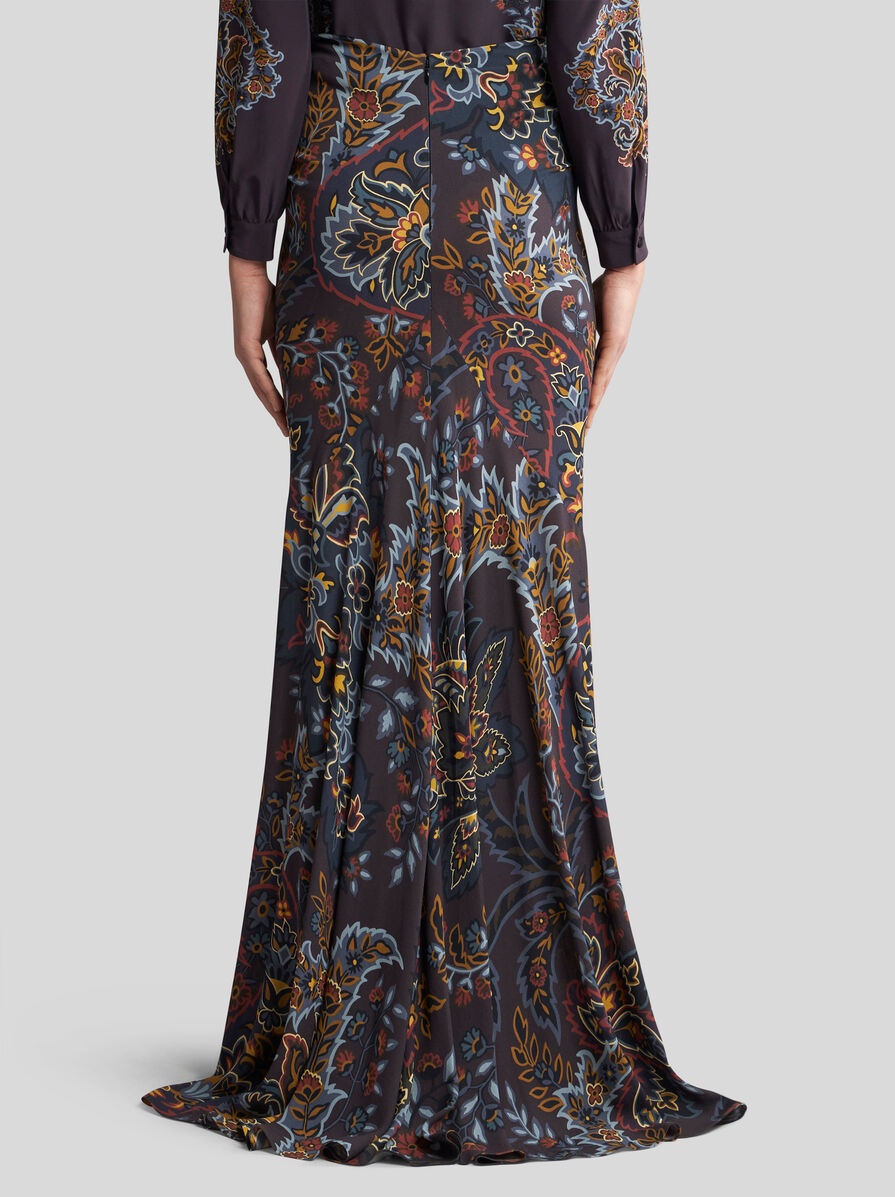 STRETCH SABLE PAISLEY SKIRT - 5