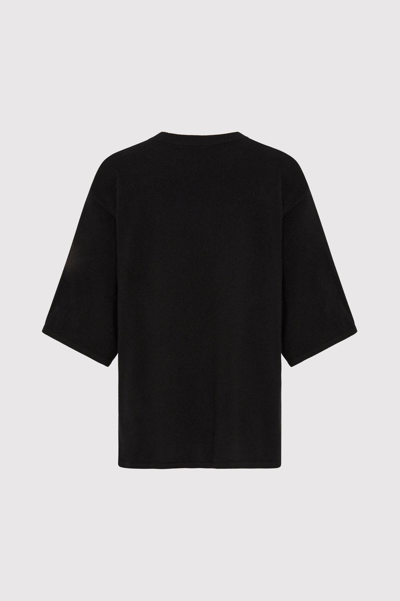 ST. AGNI Cashmere Copain Tee - Black outlook