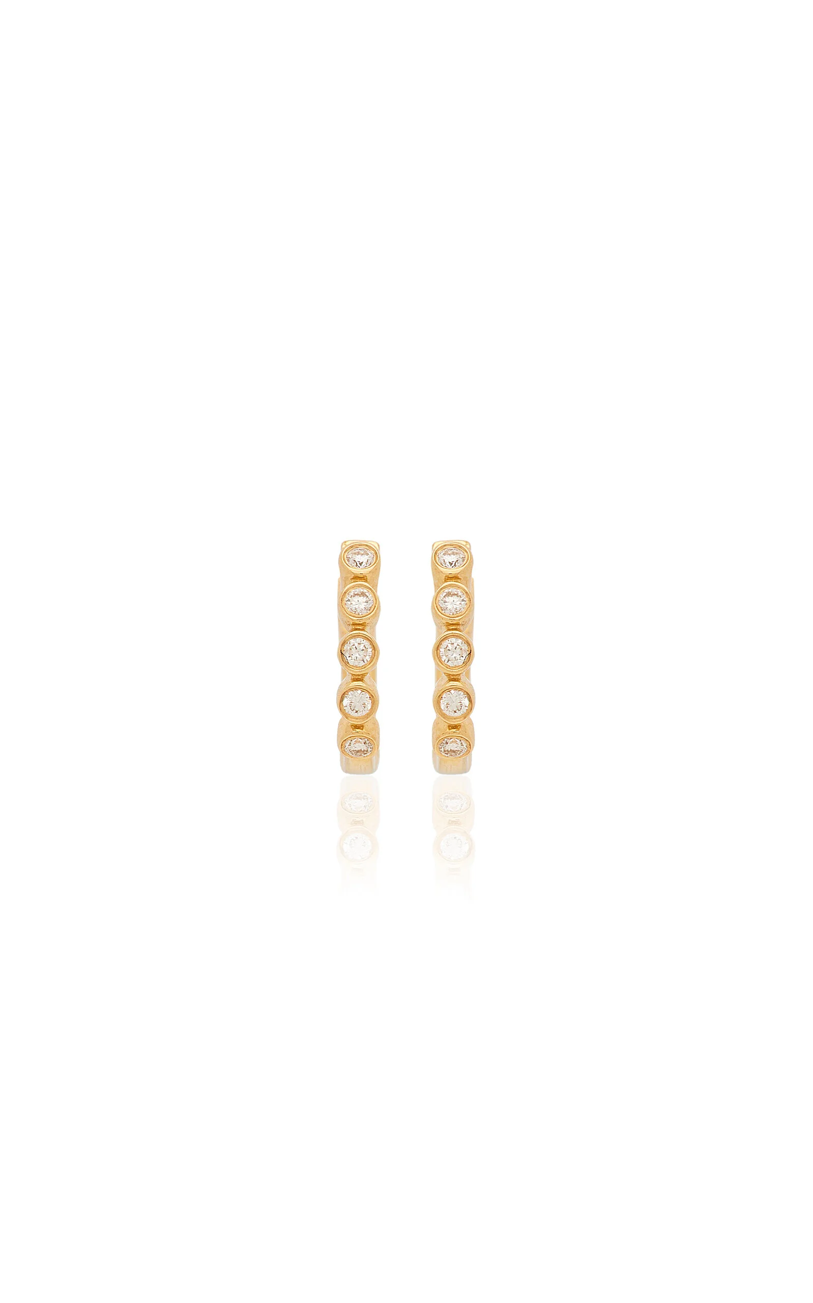 14K Gold Diamond Earrings gold - 1