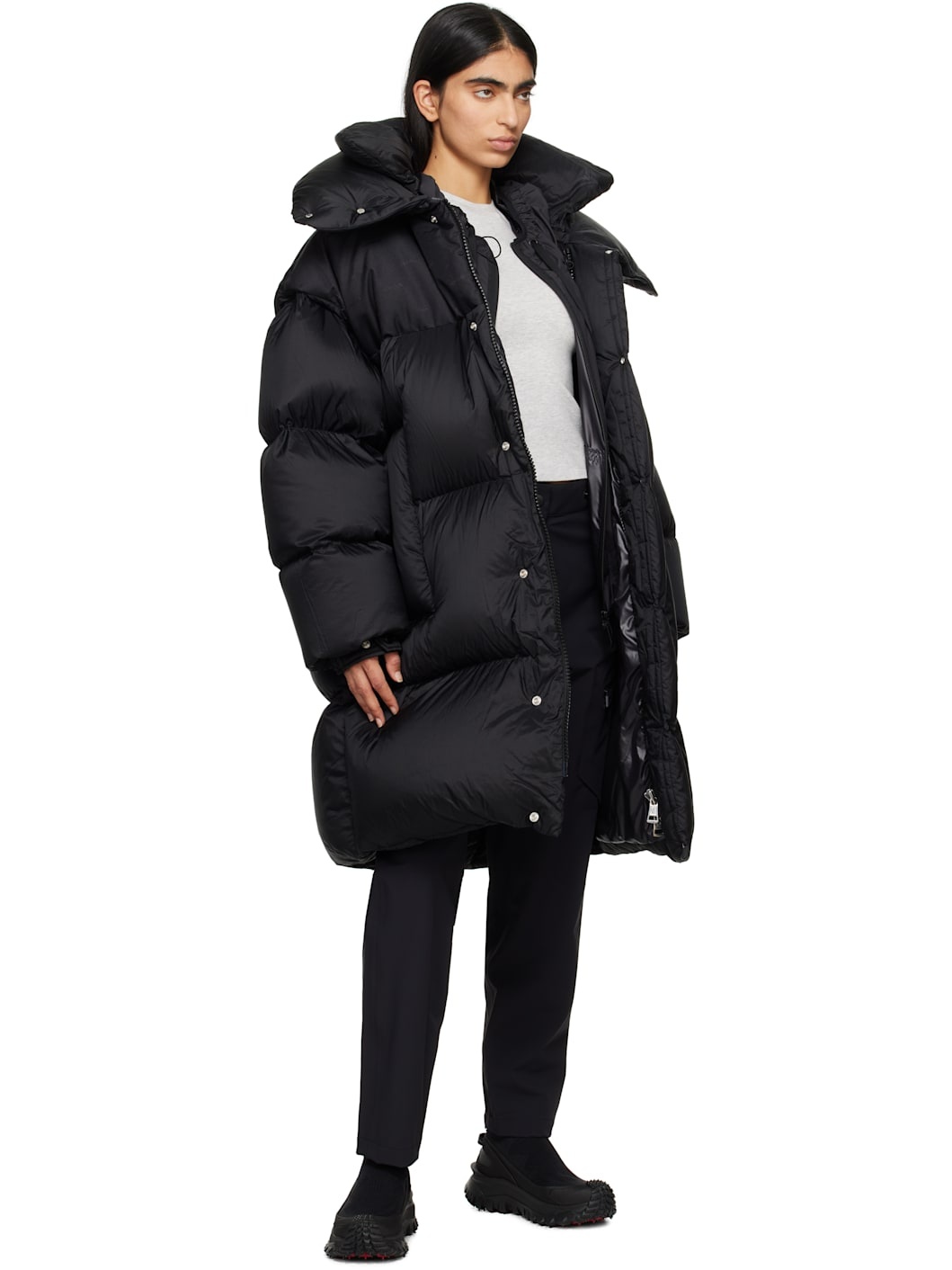 Black Verone Long Down Jacket - 5