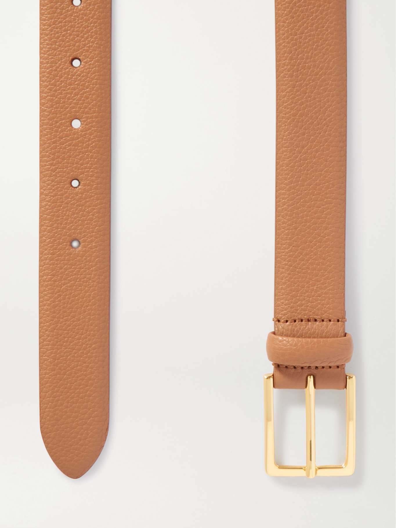 Textured-leather belt Tan - 3