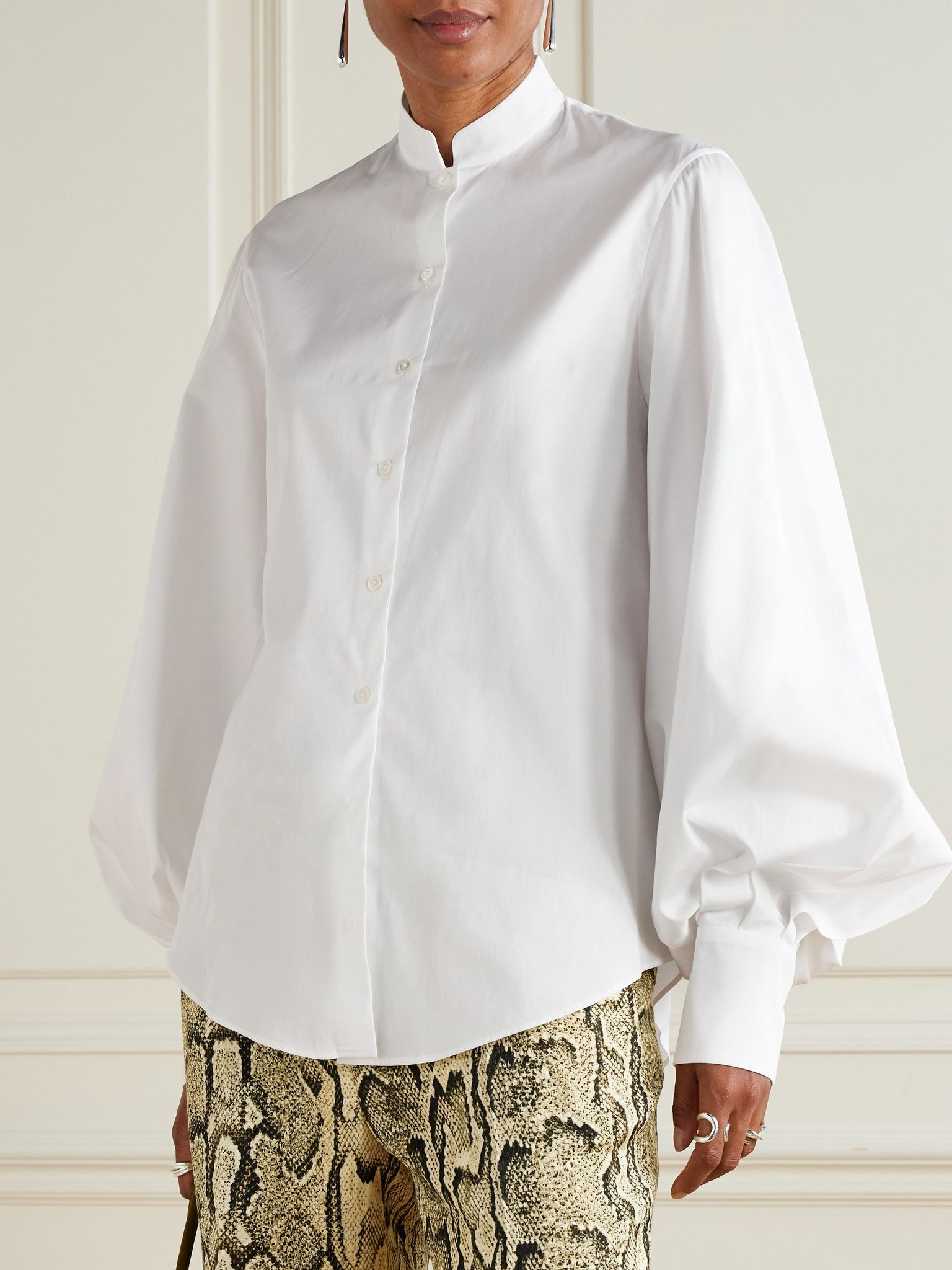 Cotton-poplin shirt White - 3