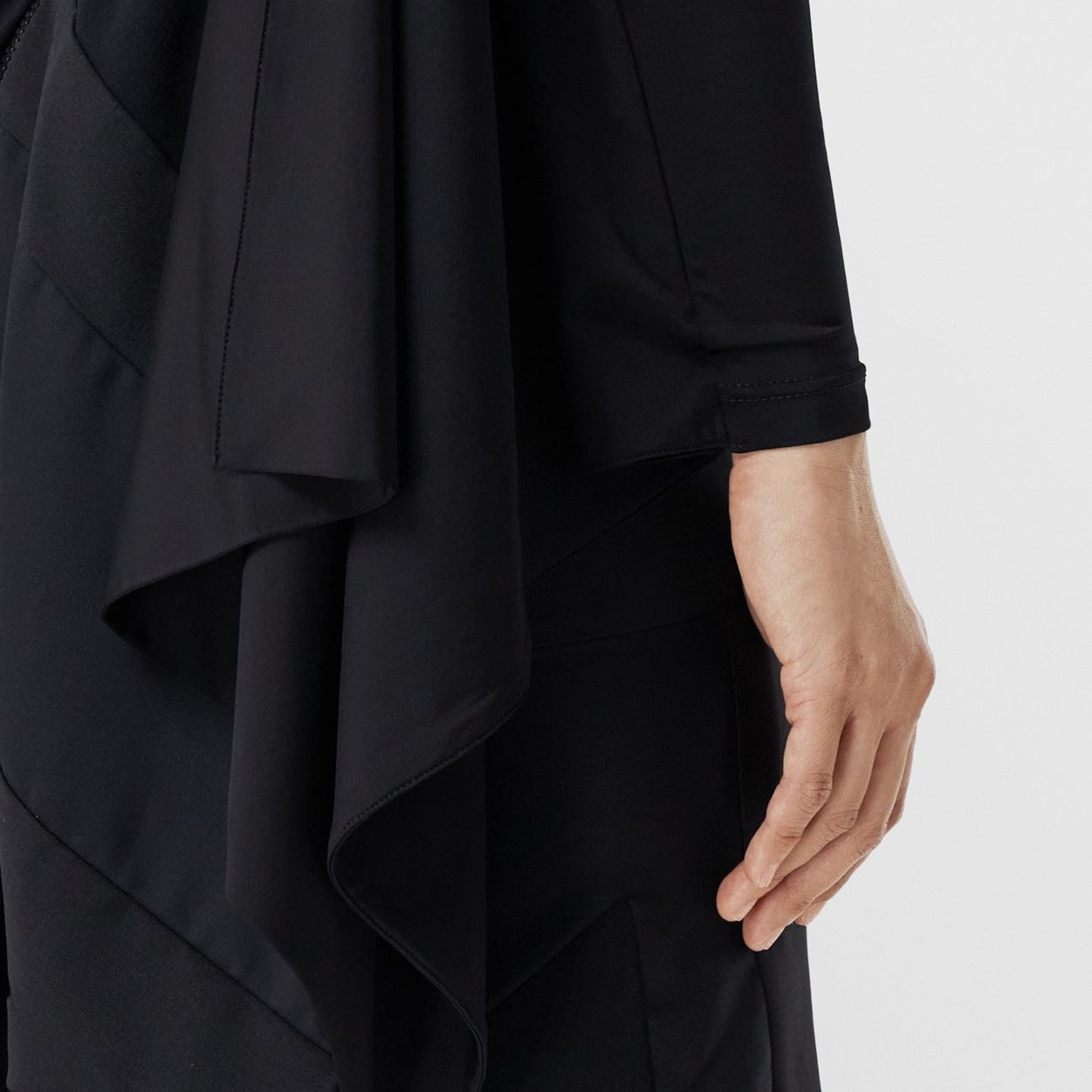 Exaggerated Panel Long-sleeve Stretch Jersey Top - 5