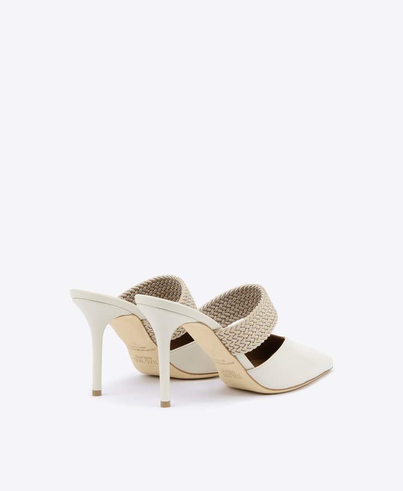 Maisie 85 Cream Leather Mules 3