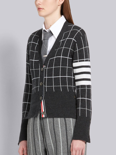 Thom Browne WINDOWPANE CHECK CASHMERE CARDIGAN outlook