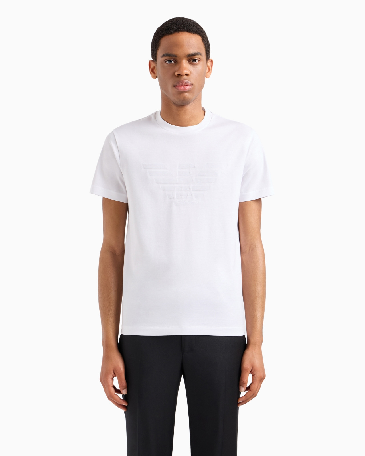 Jersey T-shirt with jacquard logo - 4