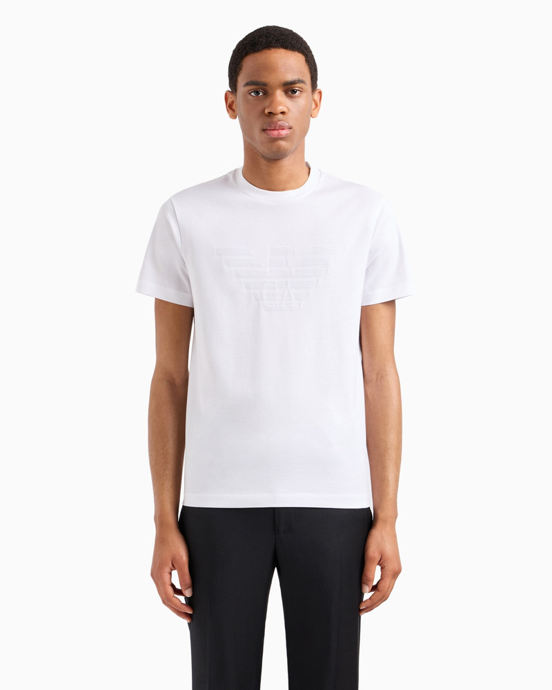 EMPORIO ARMANI Jersey T-shirt with jacquard logo outlook