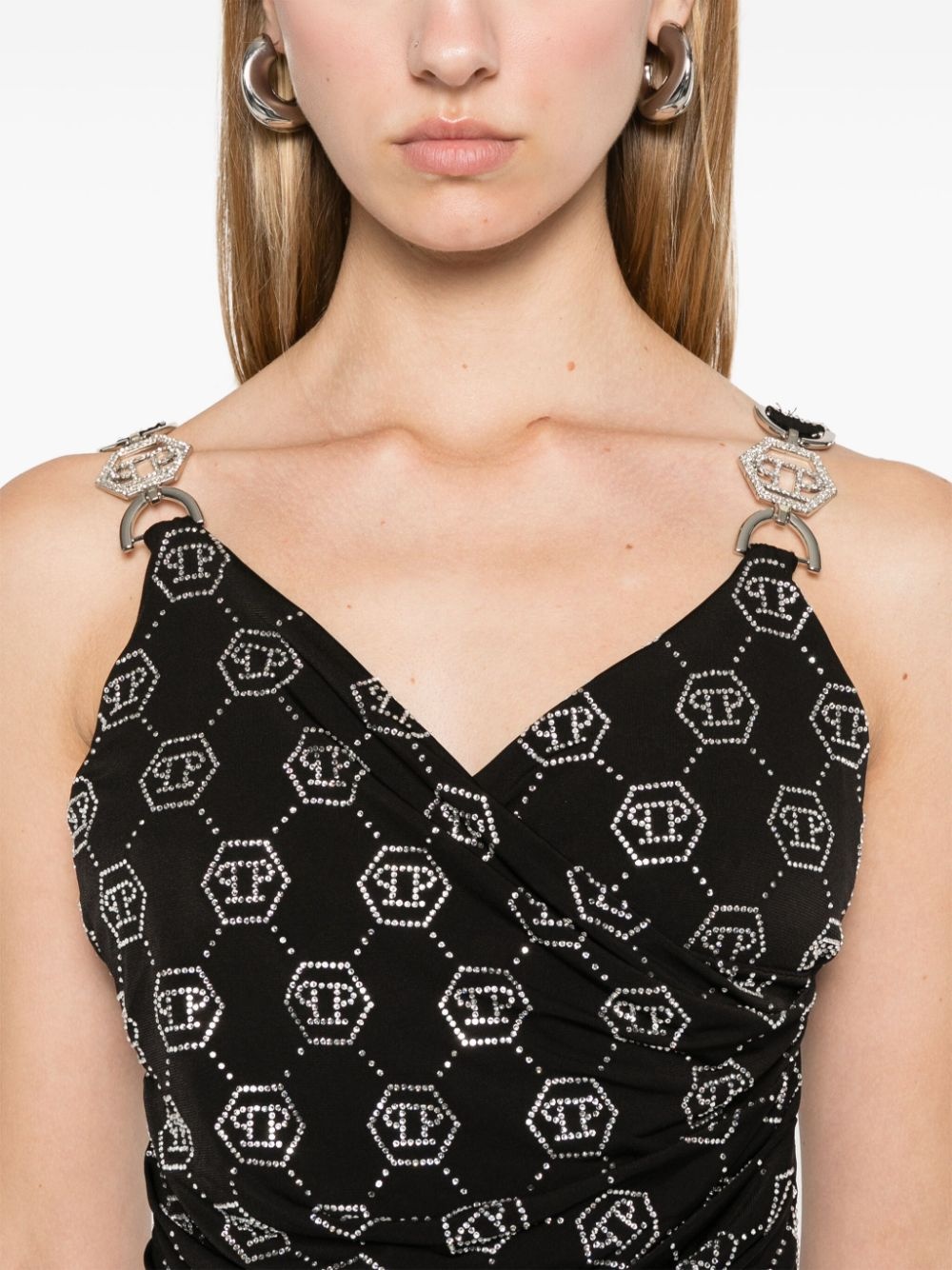 logo-appliqué maxi dress - 5