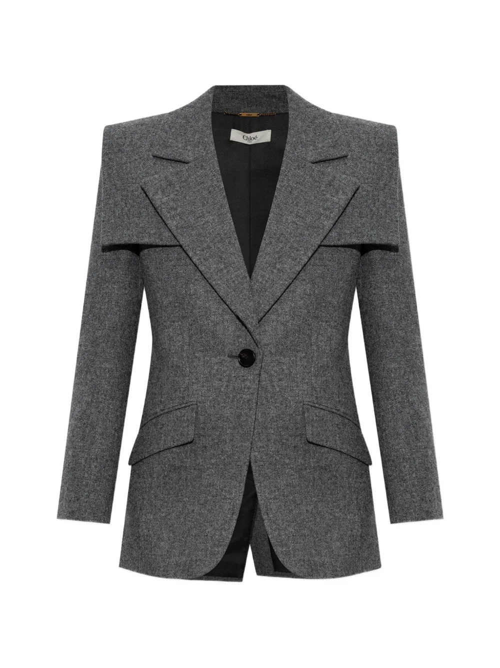 single-breasted tailored jacket in chiné wool - 1