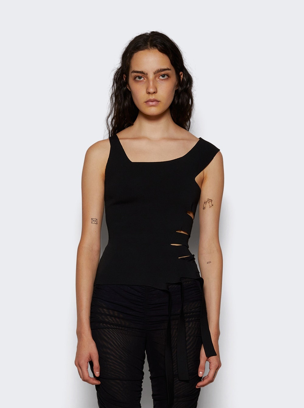 Bandage Knitted Top Black - 3