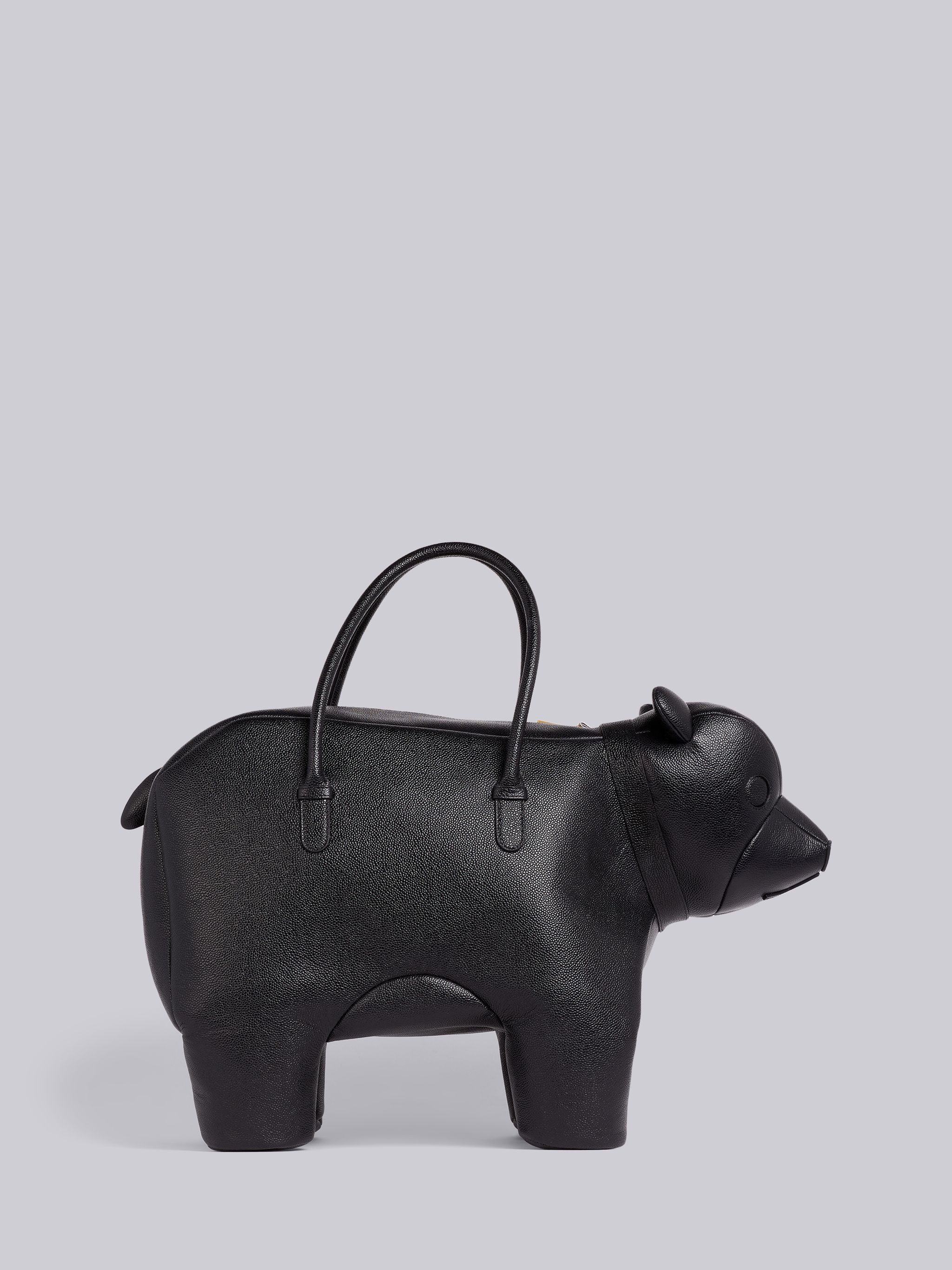 Black Pebbled Calfskin Bear Bag - 4