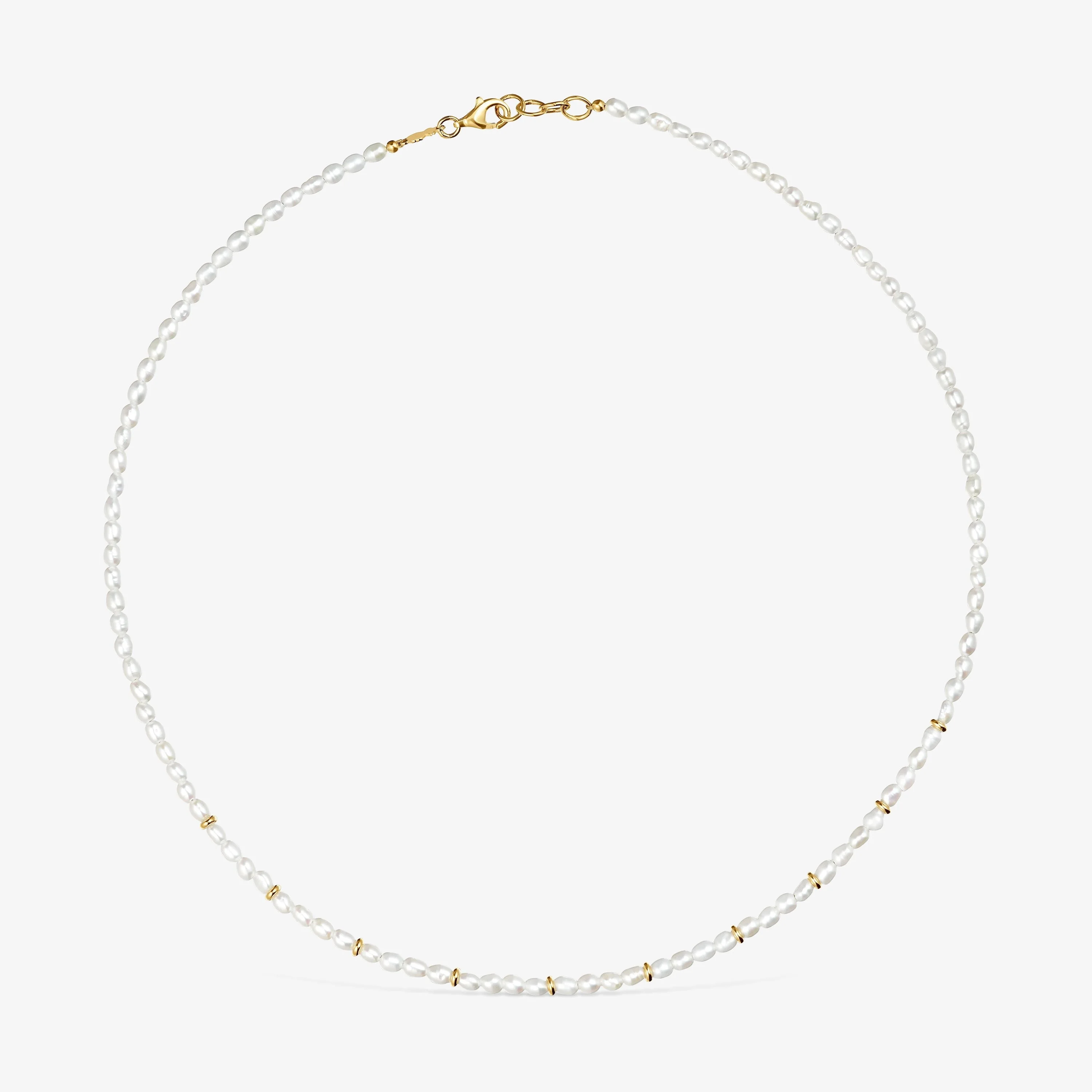 Choker with 18K gold vermeil and cultured pearls Gloss - 1