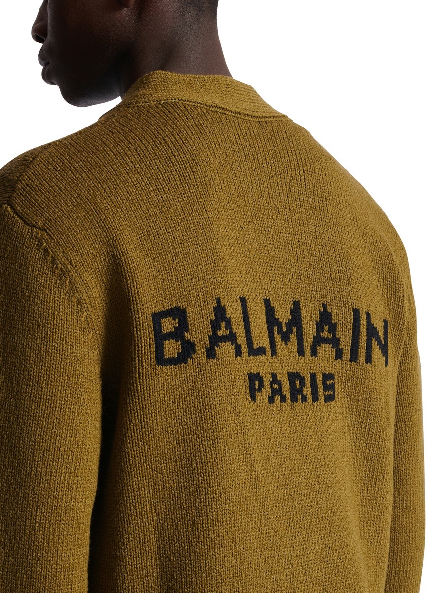 Balmain logo knitted cardigan - 4