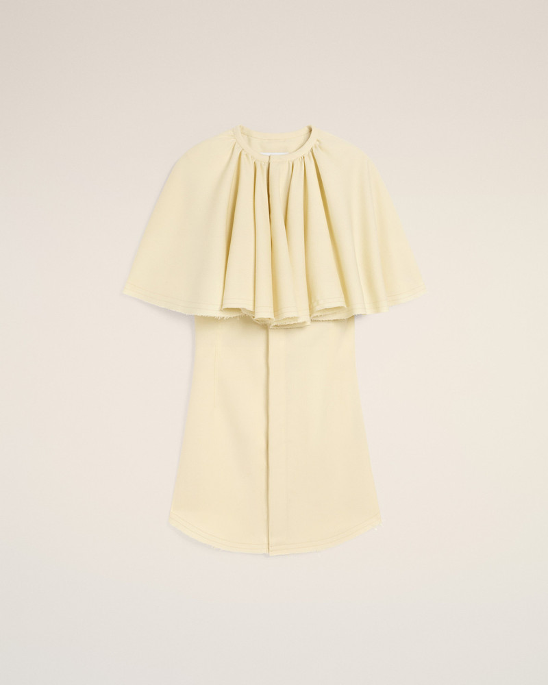 AMI Paris YELLOW WOOL SHIRT DRESS WITH RUFF outlook