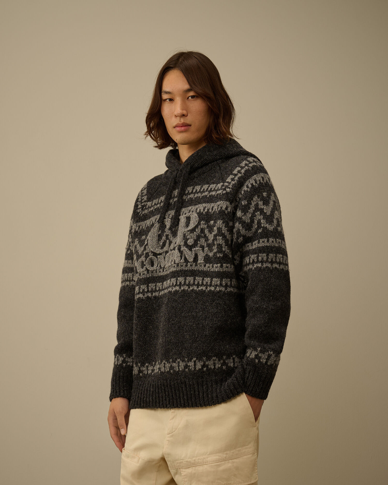 Jacquard Wool Hooded Sweater - 3