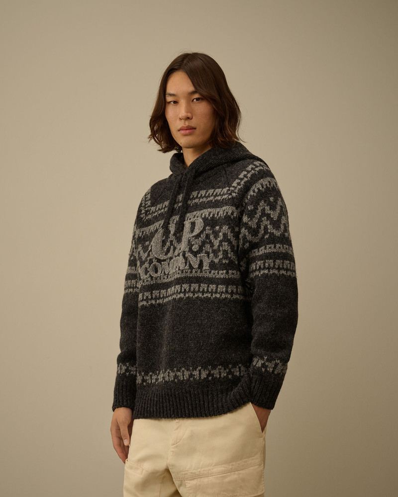 Jacquard Wool Hooded Sweater 3