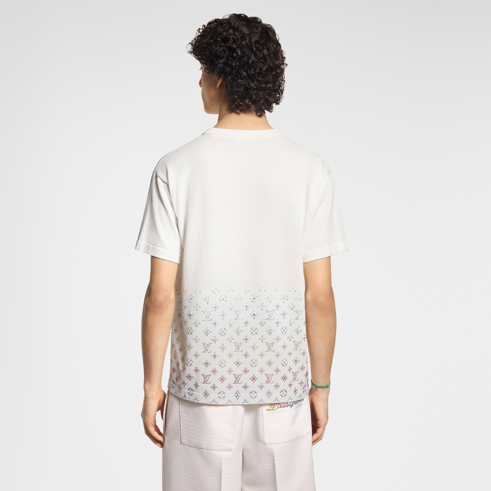 Monogram Gradient Embellished Short-Sleeved Crewneck - 5