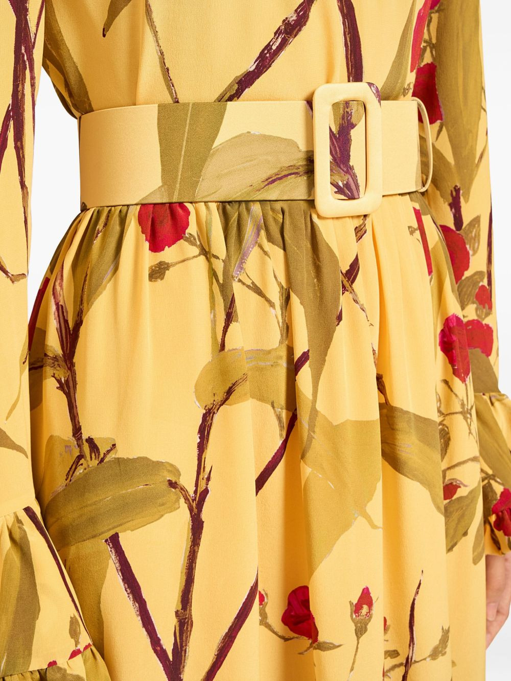 floral-print buckle belt - 4