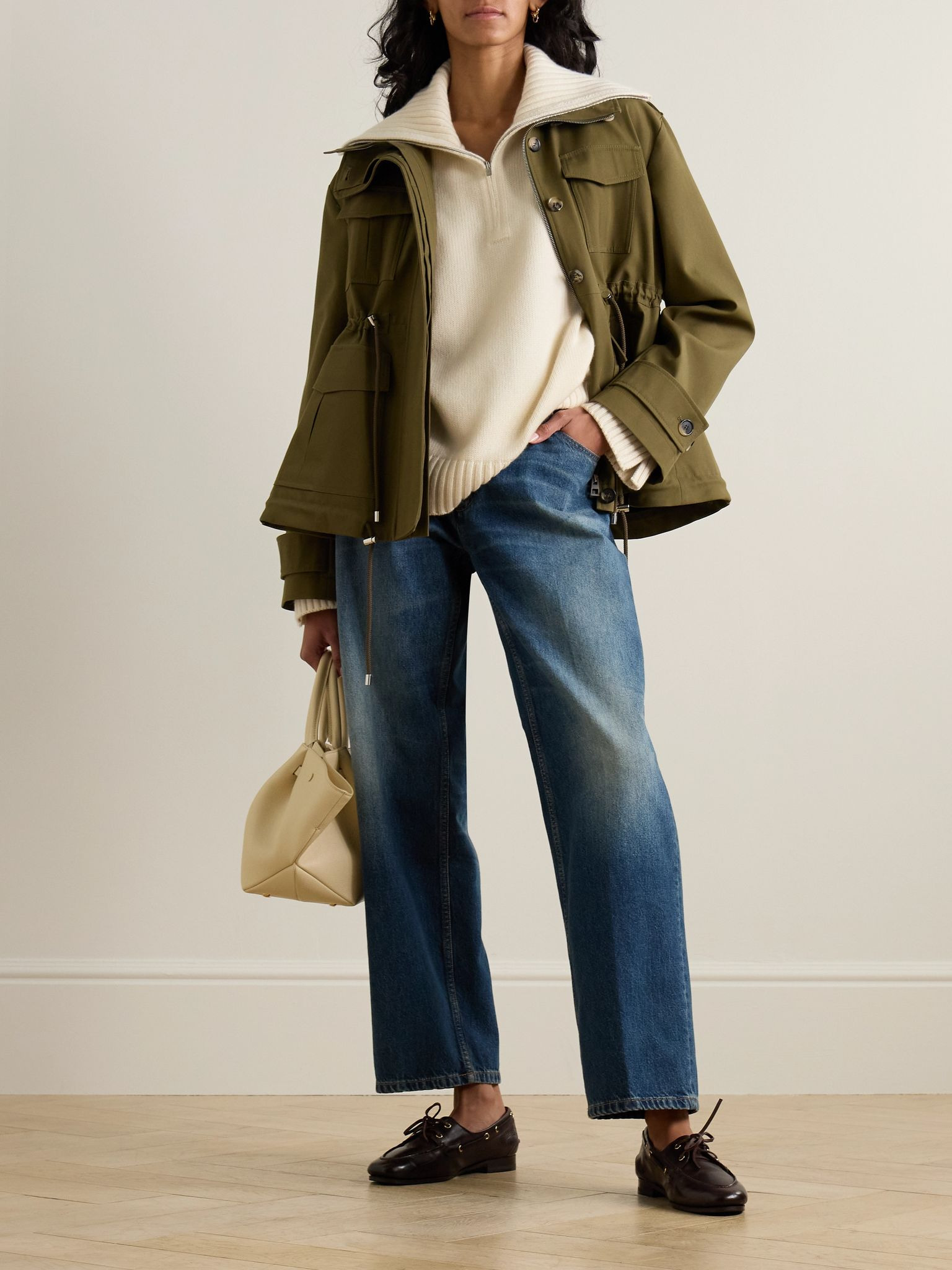 Cashmere half-zip sweater Cream - 2