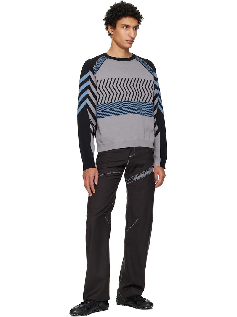 Kiko Kostadinov Gray & Black Gizi Panelled Sweater outlook