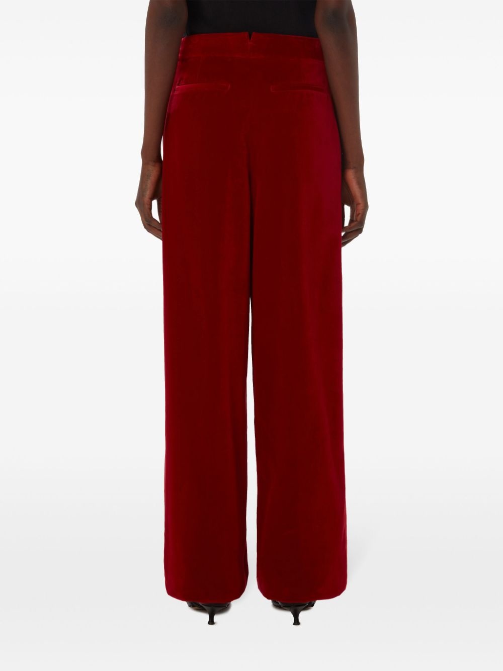 wide-leg mid-rise trousers - 4
