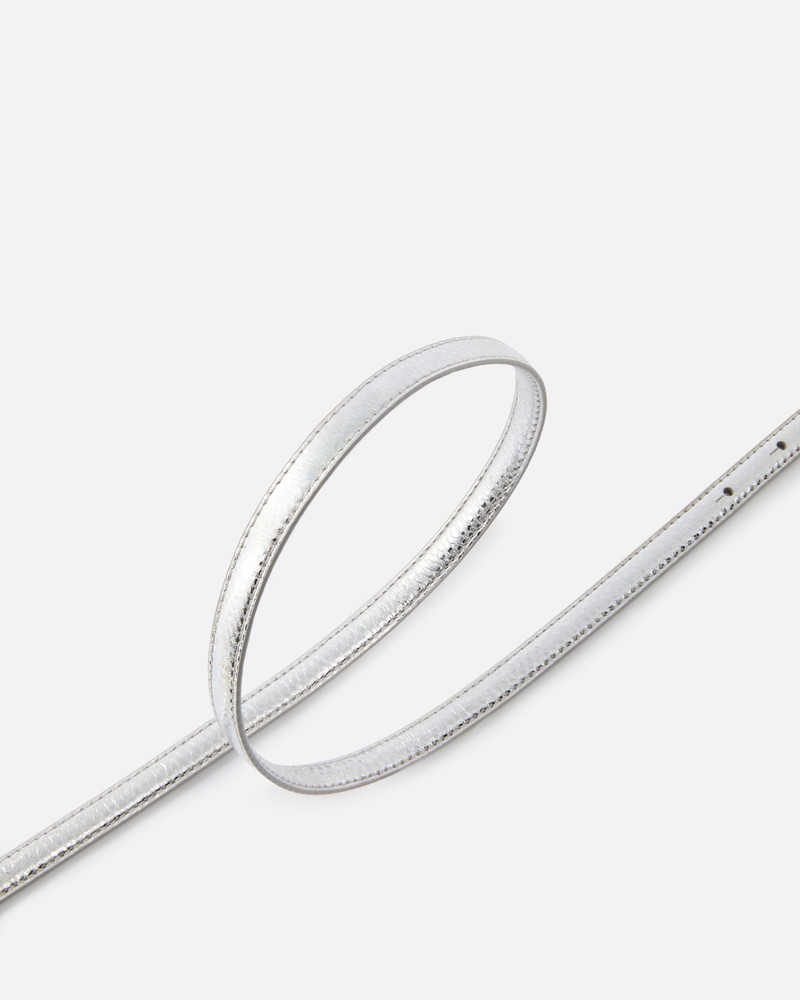 THIN BELT IN LAMINATED TUMBLED LEATHER 1 CM 4