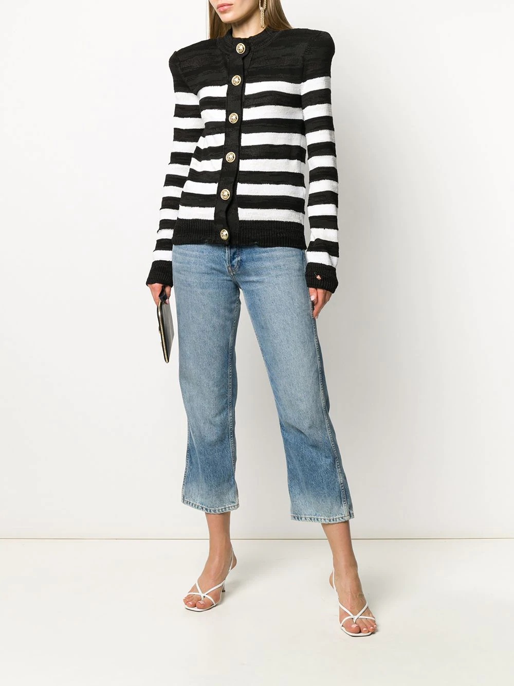 structured striped cardigan - 2