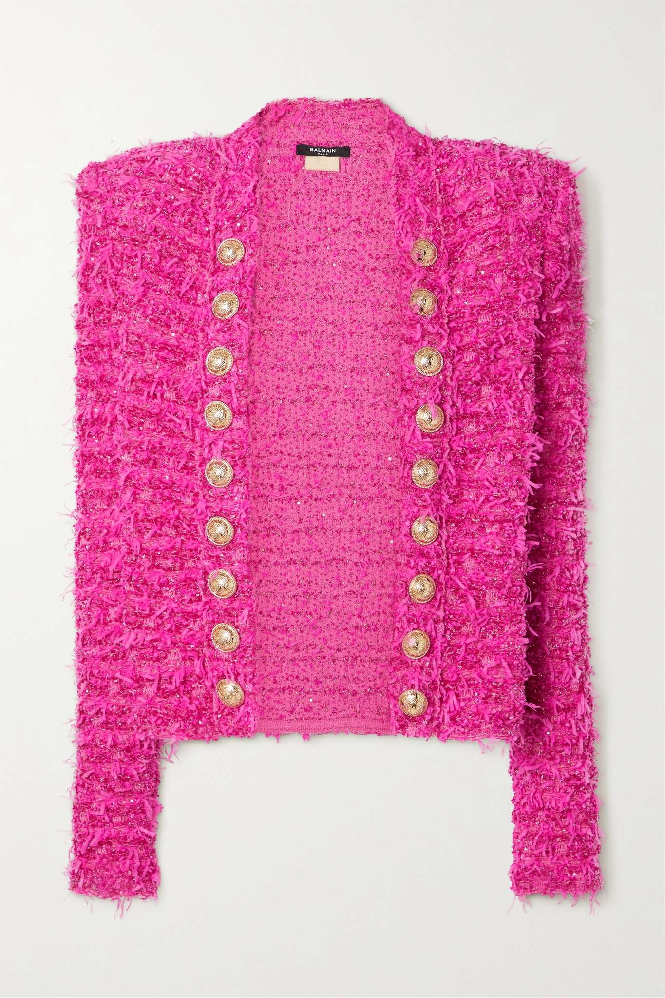 + Barbie embellished metallic bouclé-tweed blazer - 1