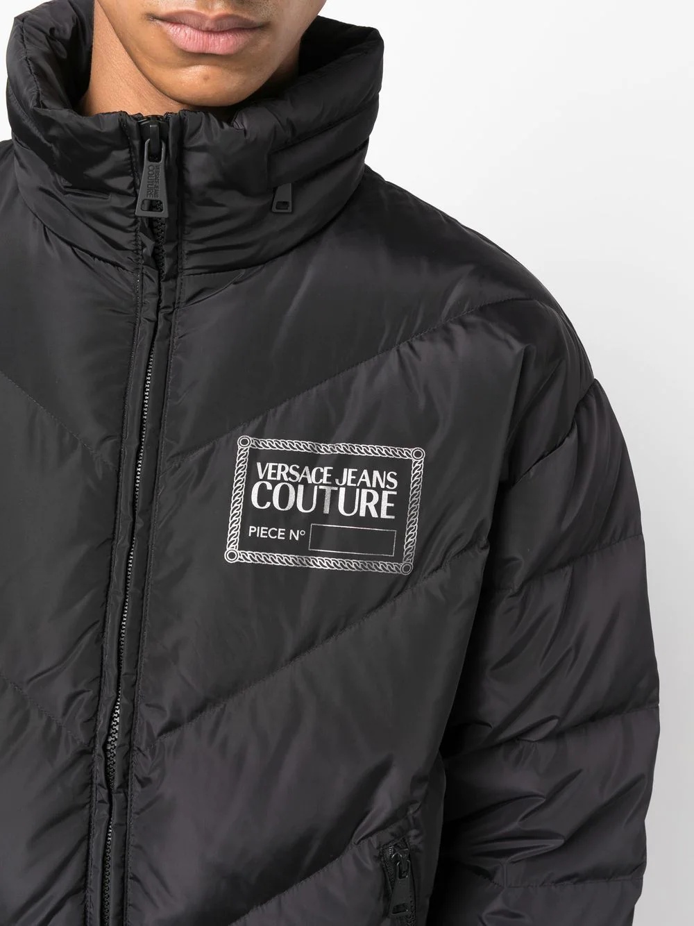 chest logo-print padded jacket - 5