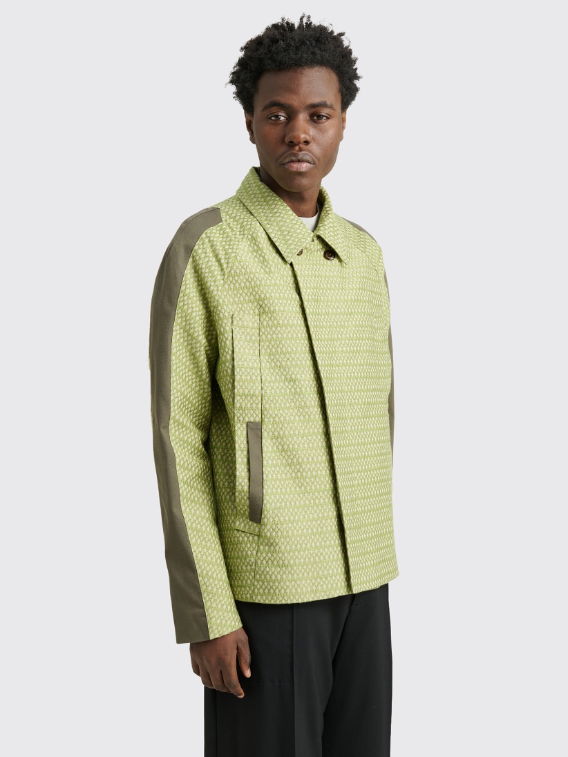 jacquard contrast-edge jacket - 7