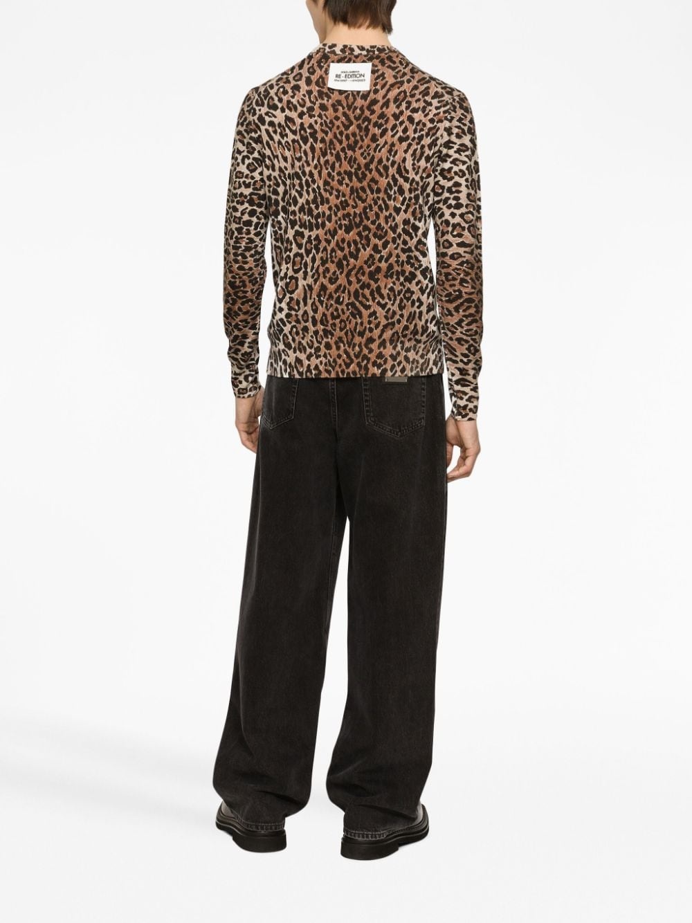 leopard-print wool jumper - 4