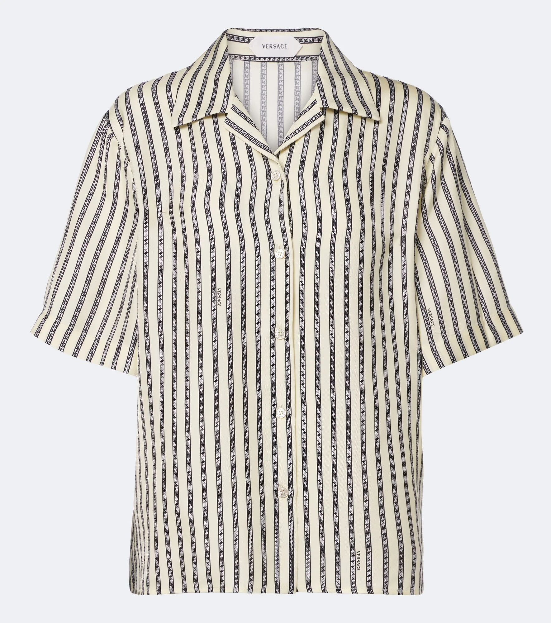 Striped silk bowling shirt - 1