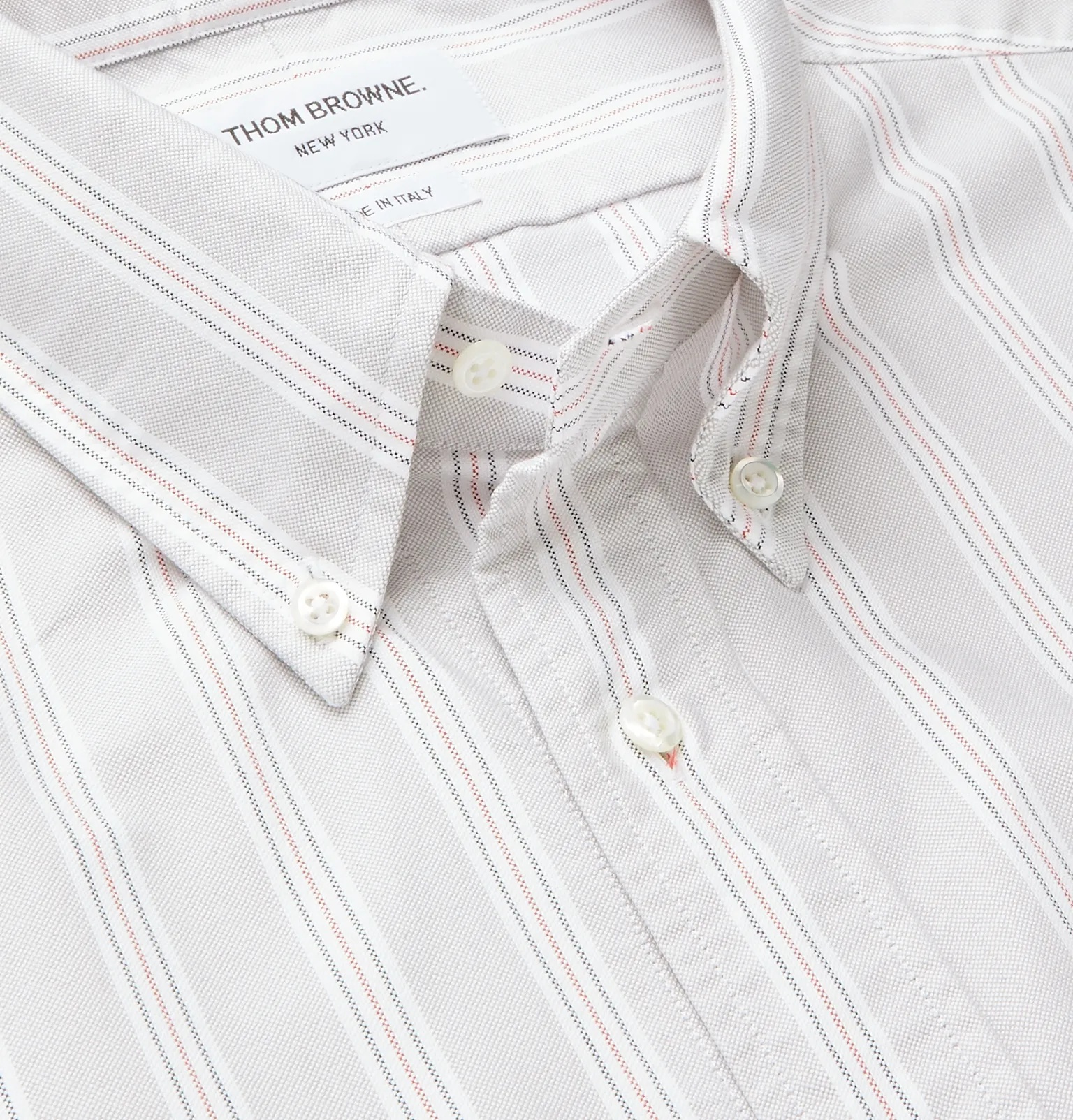 Button-Down Collar Appliquéd Striped Supima Cotton Oxford Shirt - 5