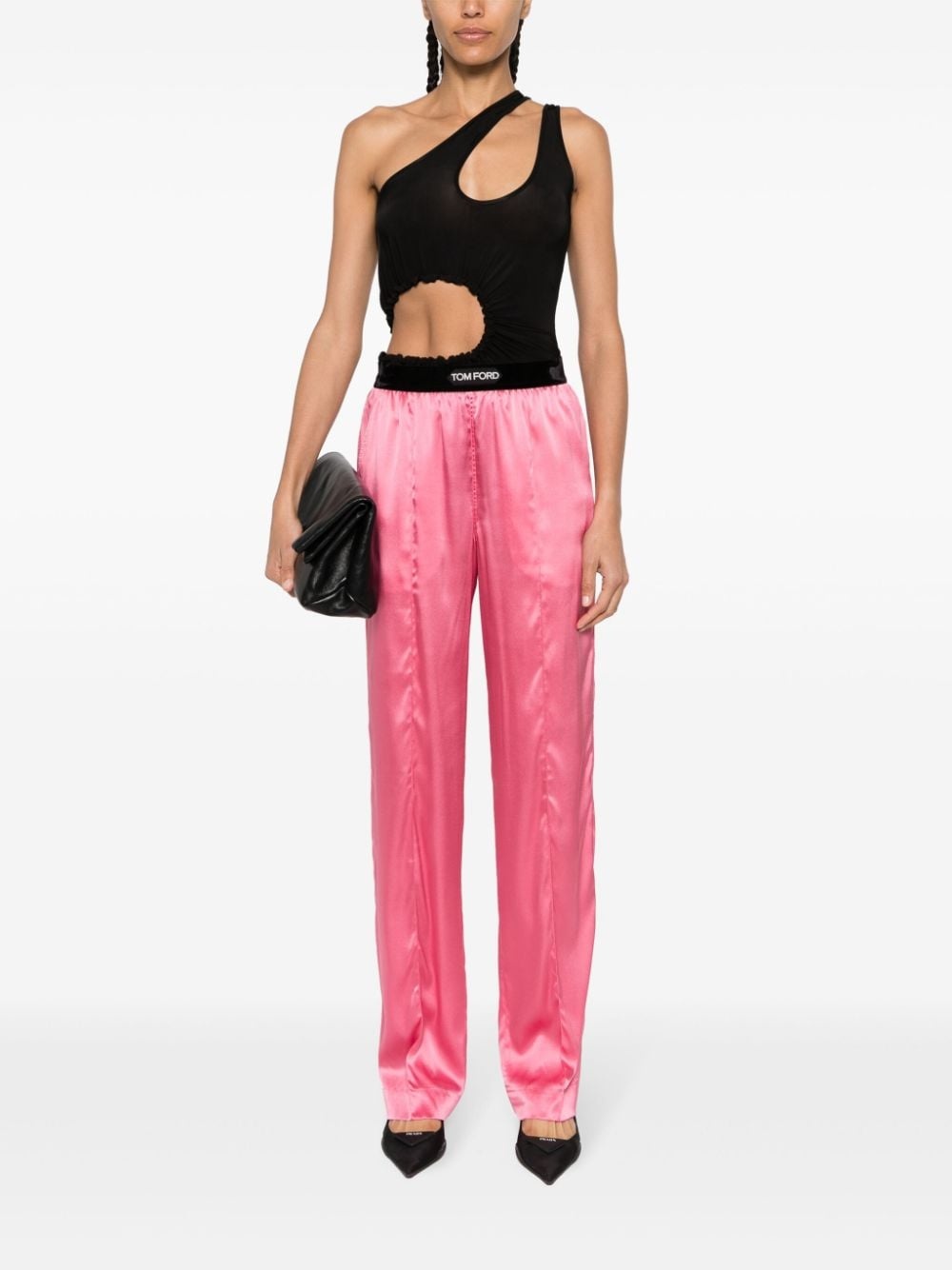 straight-leg silk trousers - 2