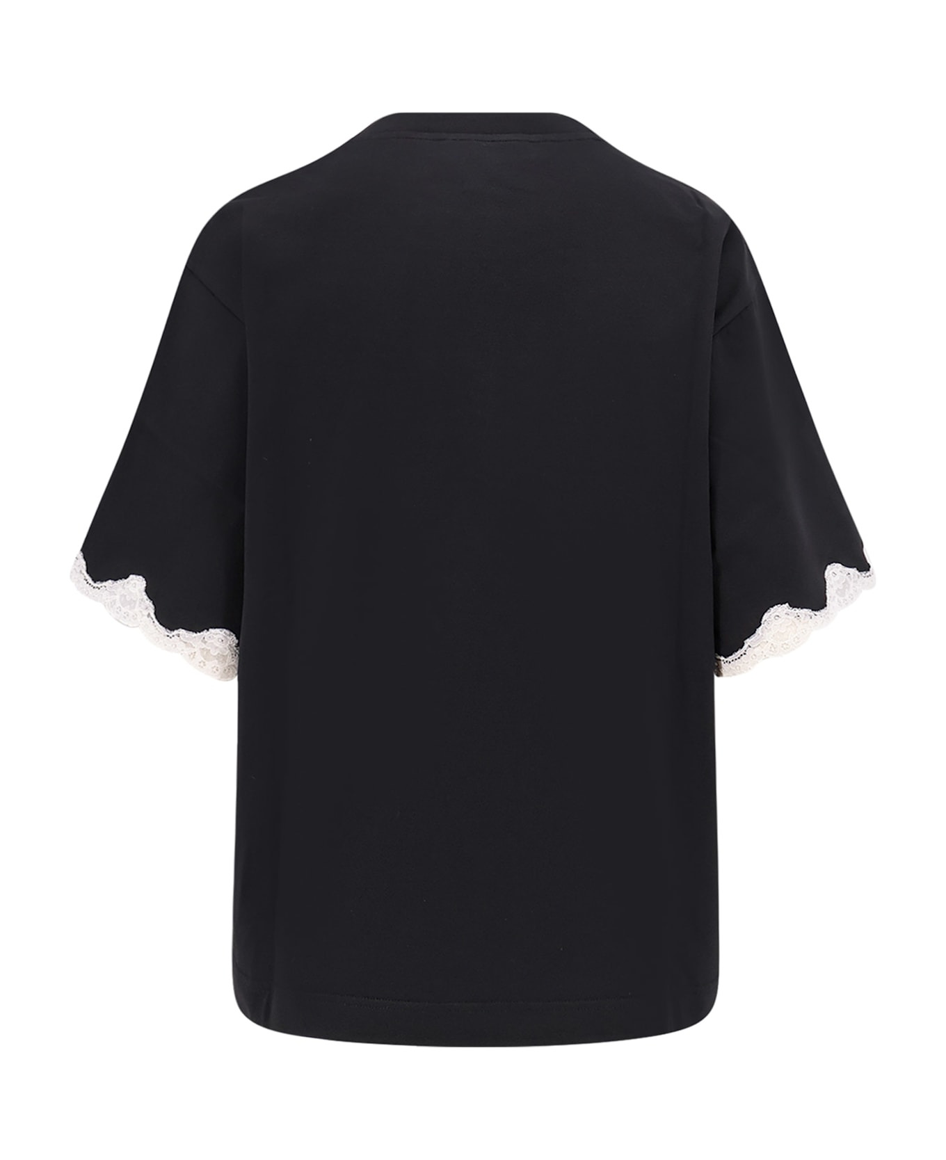 Cotton T-shirt With Lace Details - 2