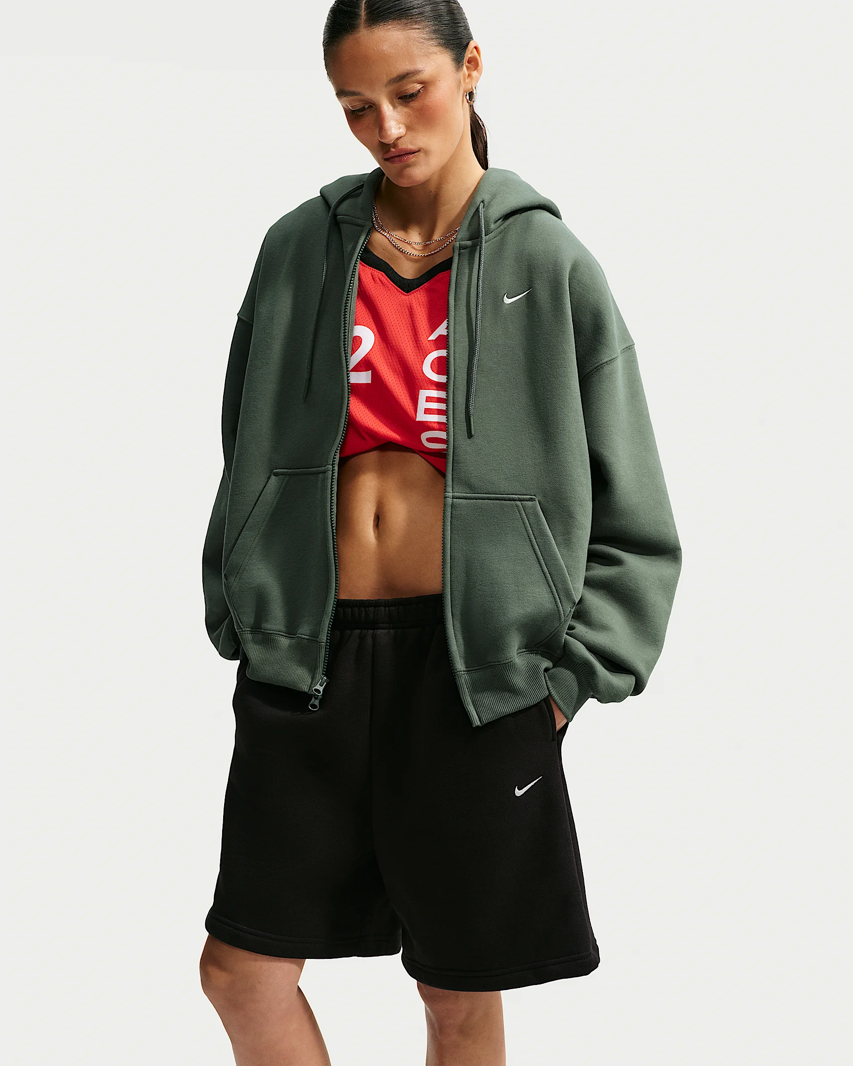Nike Studio Fleece Medium Weight Women's Oversized Full-Zip Hoodie - 1