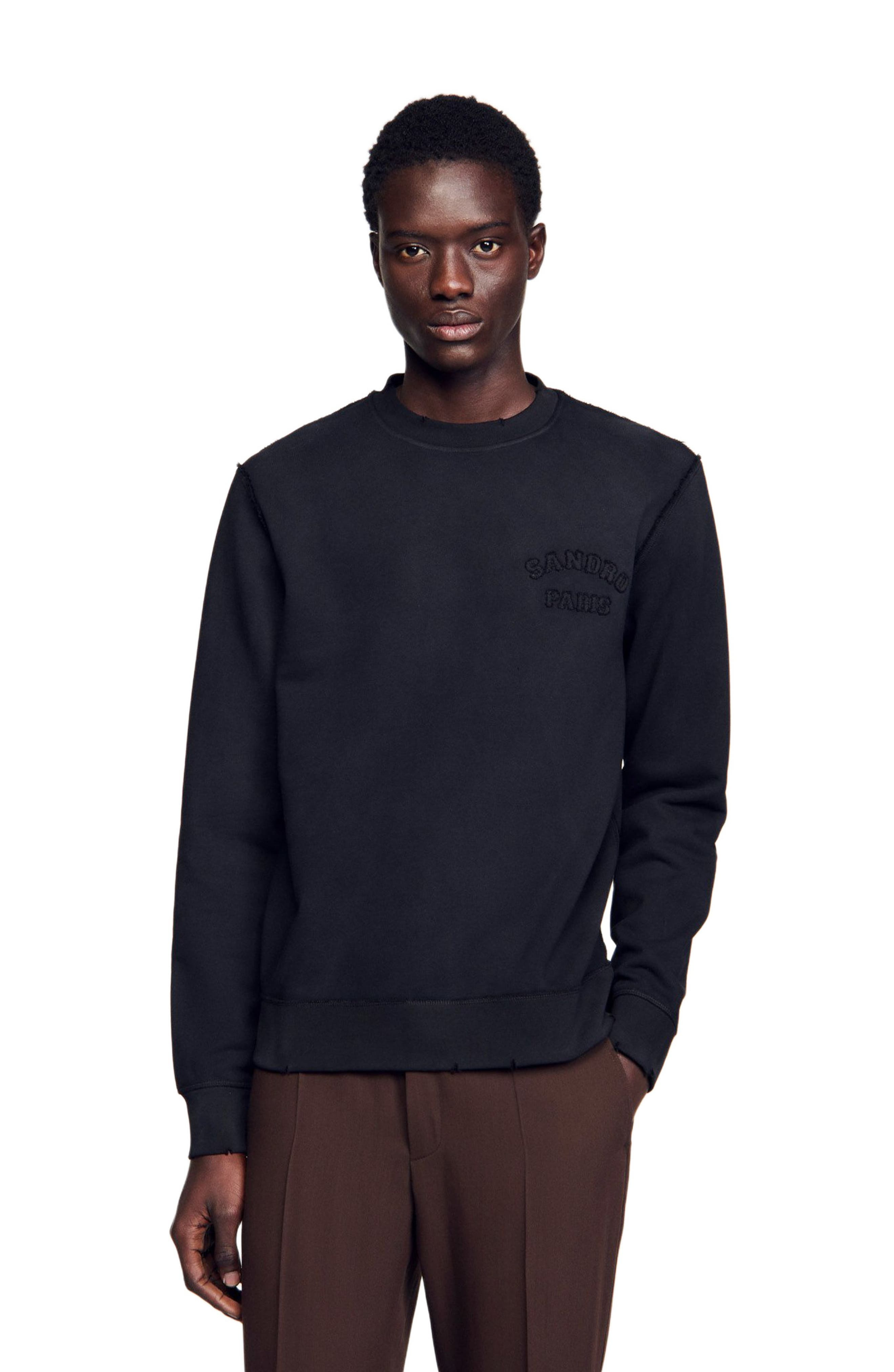 SANDRO Patch sweatshirt in Black at Nordstrom - 3